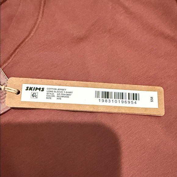 Skims  cotton jersey Long Sleeve redwood xxs - Picture 2 of 2